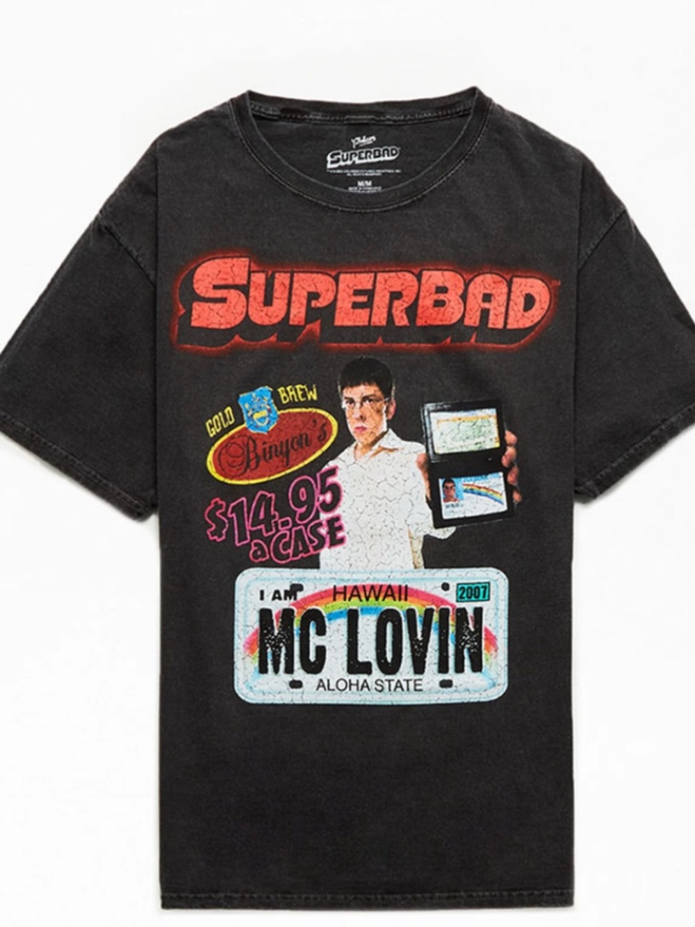 McLovin Superbad T-shirt Tee NEW NWT Black Size 2XL PacSun 100% cotton